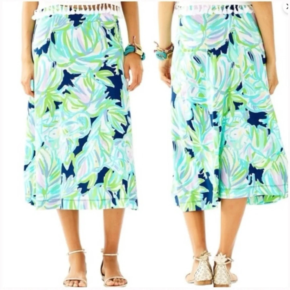 Lilly Pulitzer Midi Skirt Resort Navy Uptown